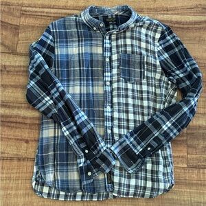 All Saints soft plaid mixed flannel shirt